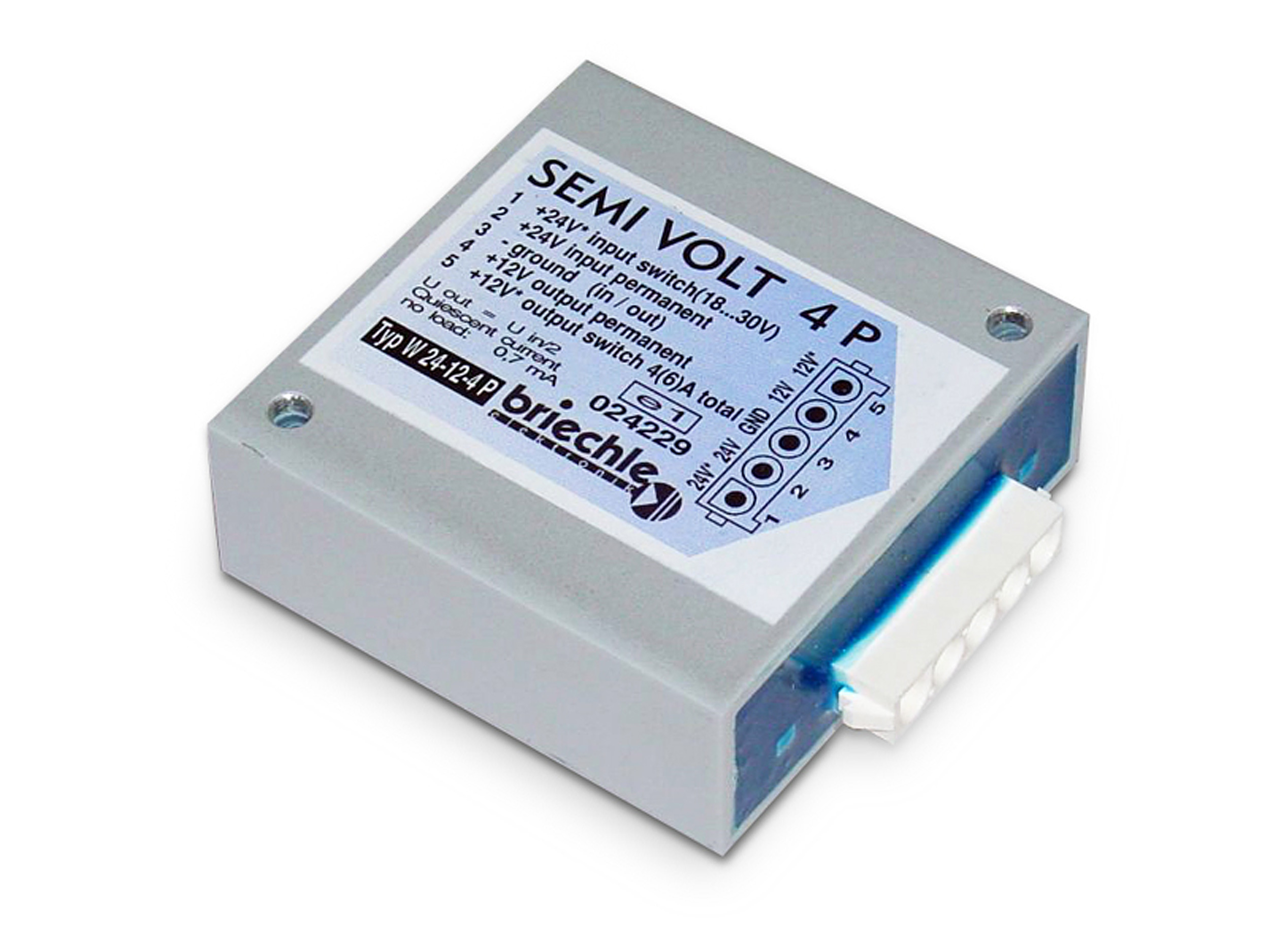 Briechle-10183-Semi-Volt-4-Plus-24V-auf-12V-4-6-A-Spannungswandler Briechle Semi Volt 4 Plus 24V to 12V 4 (6) A voltage converter