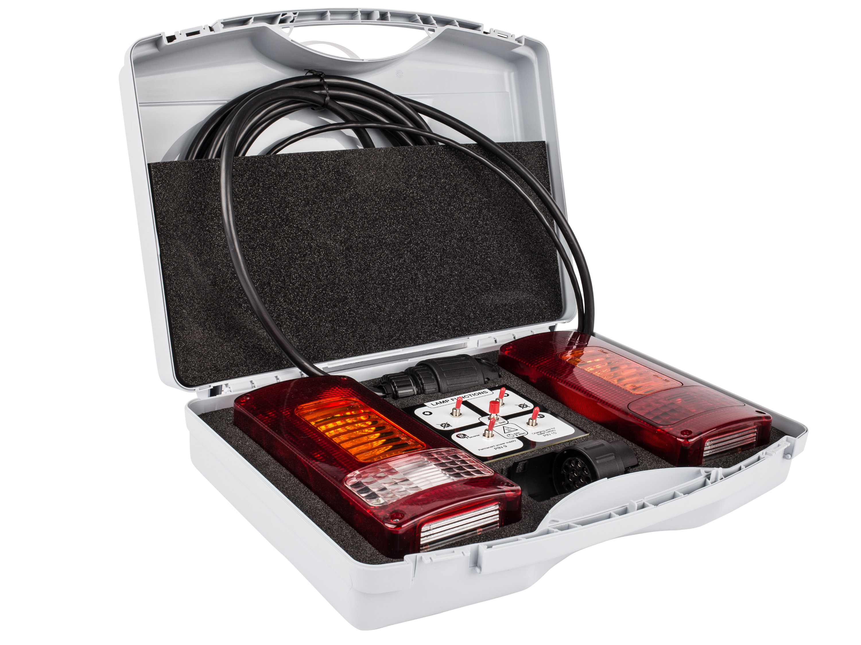 JAEGER-automotvie-Pruefgeraet-Anhaengersteckdosen-7-und-13-polig-12V-offen-2 JAEGER automotive 50400522 Universalprüfgerät Zugfahrzeug