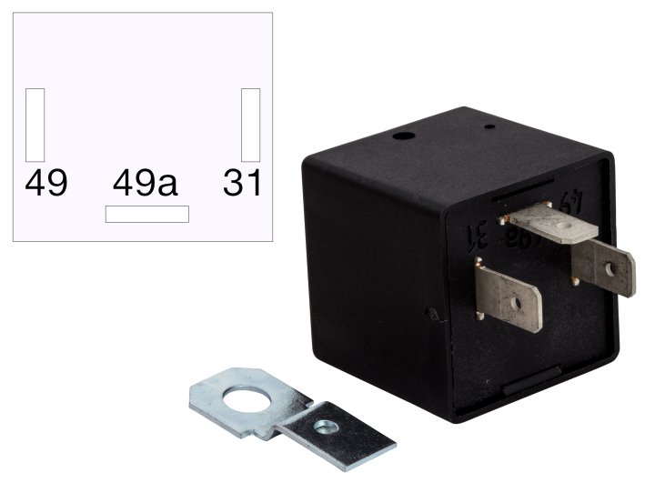 52410001 Flasher unit, European plug-in diagram with C2 connection