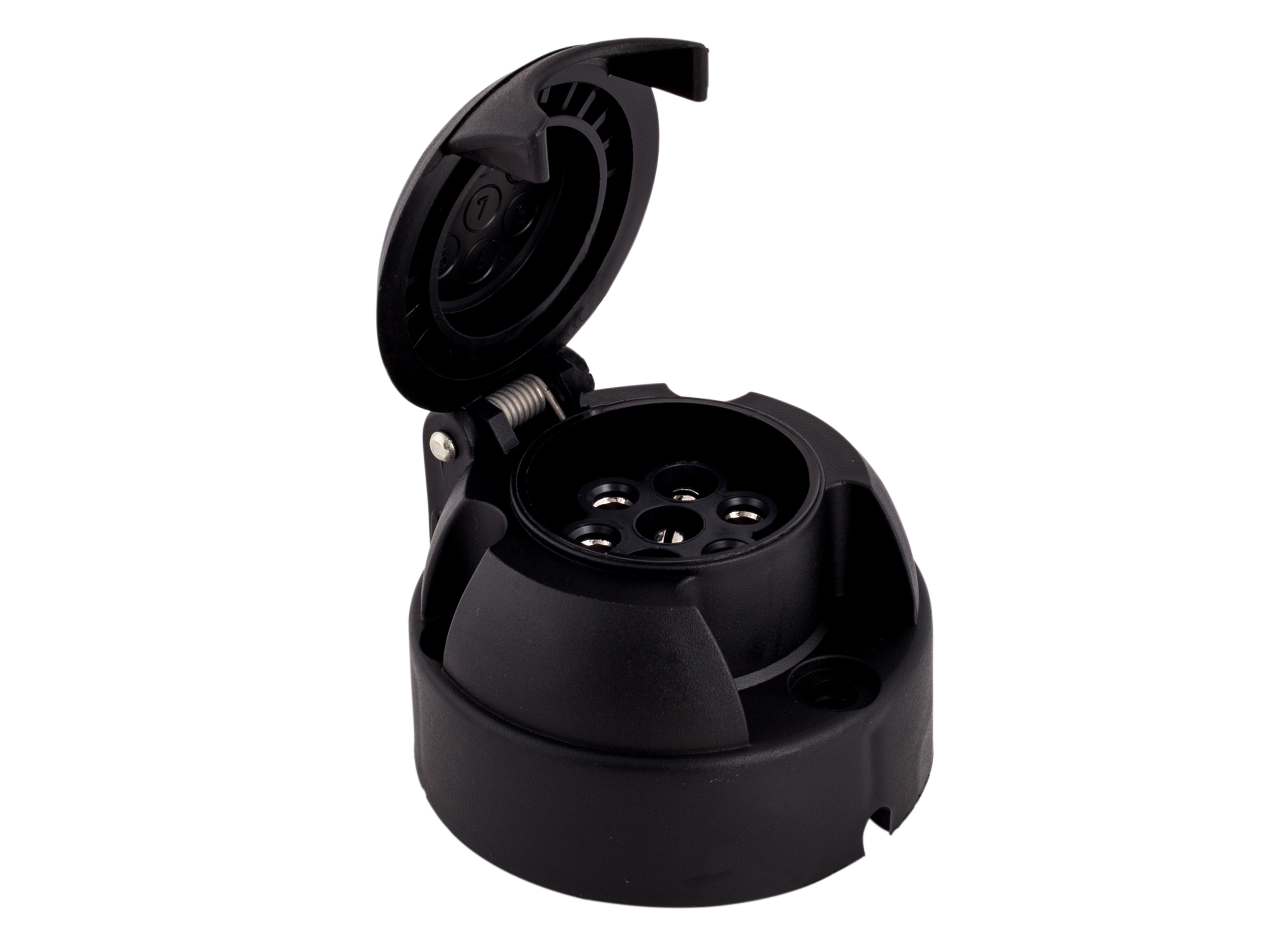 80400014-JAEGER-automotive-Steckdose-12-Volt-7-Pol-N-Schraubanschluss-Kunststoff-ohne-NSLA-rundes-Gehaeuse Anhängersteckdose 7-polig 12 Volt PKW, Schraubanschluss