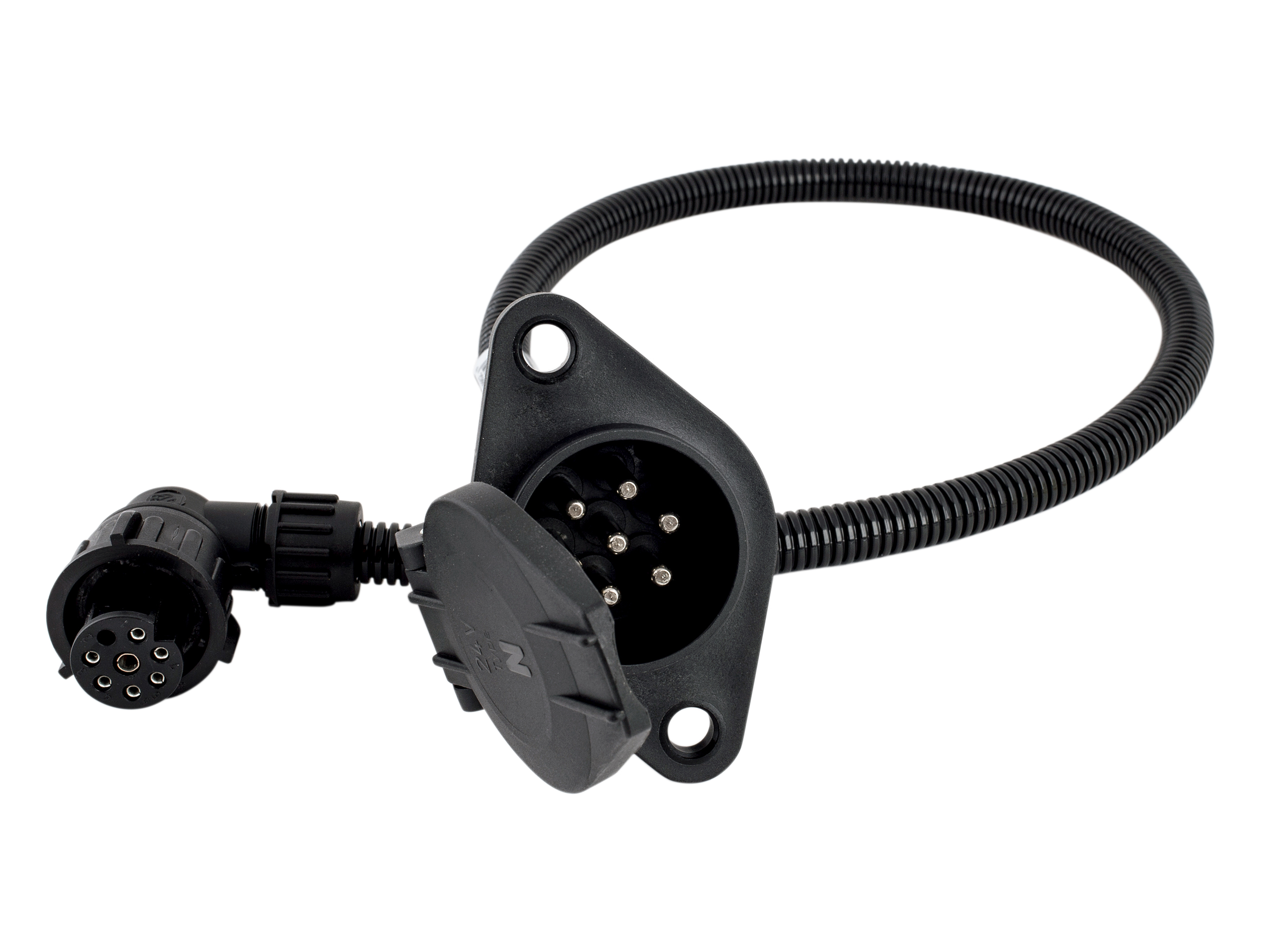 7-pin 24 volt socket cable, MAN angled plug
