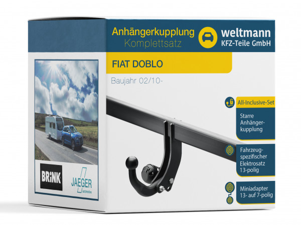 FIAT DOBLO - Anhängerkupplung inkl 13-pol. fahrzeugspezifischem Elektrosatz
