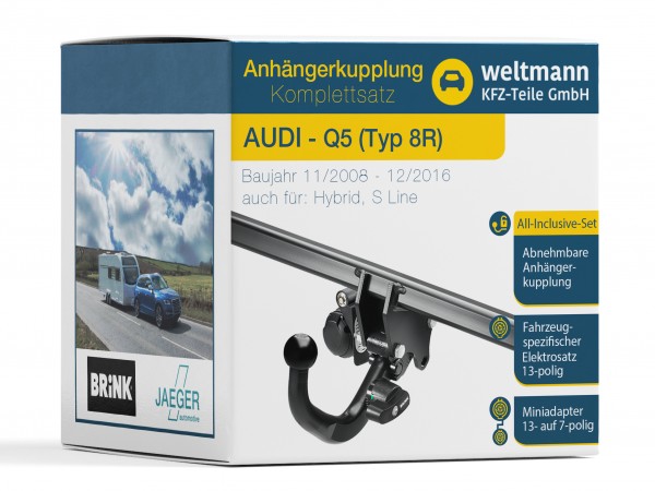 AUDI Q5 Abnehmbare Anhängerkupplung inkl. fahrzeugspezifischer 13-poliger Elektrosatz
