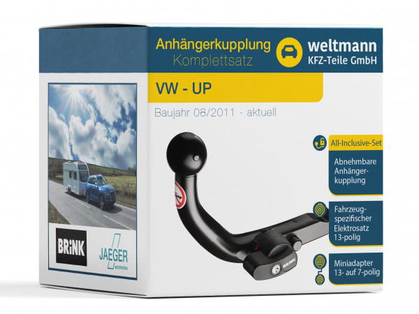 VW UP Abnehmbare Anhängerkupplung + 13-poliger Elektrosatz