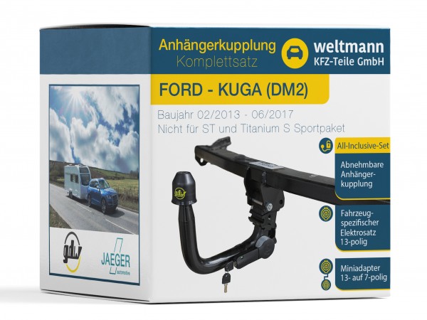 FORD KUGA II - Abnehmbare Anhängerkupplung inkl. fahrzeugspezifischer 13-poliger Elektrosatz