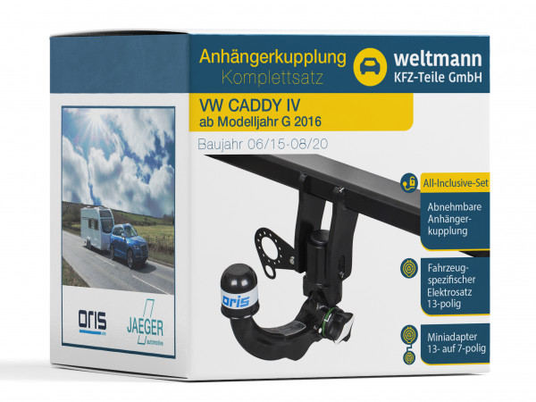 VW CADDY IV - Anhängerkupplung inkl 13-pol. fahrzeugspezifischem Elektrosatz