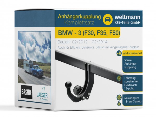 BMW 3er - Starre Anhängerkupplung inkl. fahrzeugspezifischer 13-poliger Elektrosatz