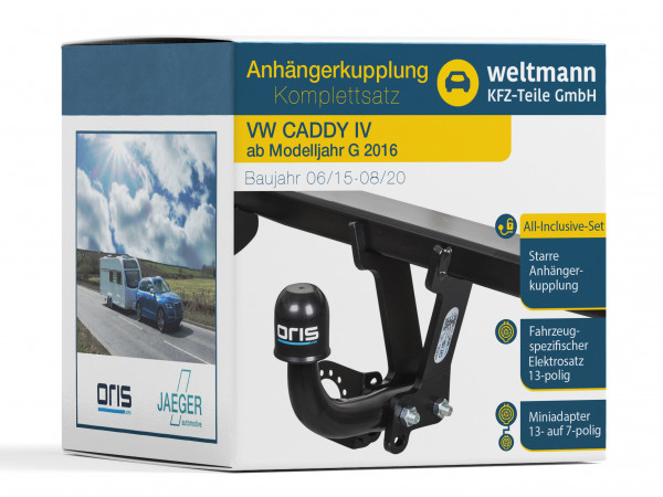 VW CADDY IV - Anhängerkupplung inkl 13-pol. fahrzeugspezifischem Elektrosatz
