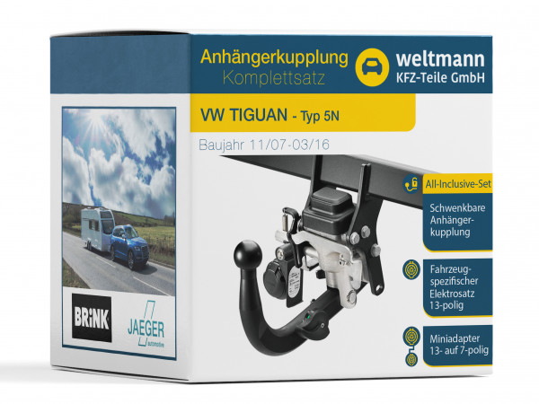 VW TIGUAN - Anhängerkupplung inkl 13-pol. fahrzeugspezifischem Elektrosatz